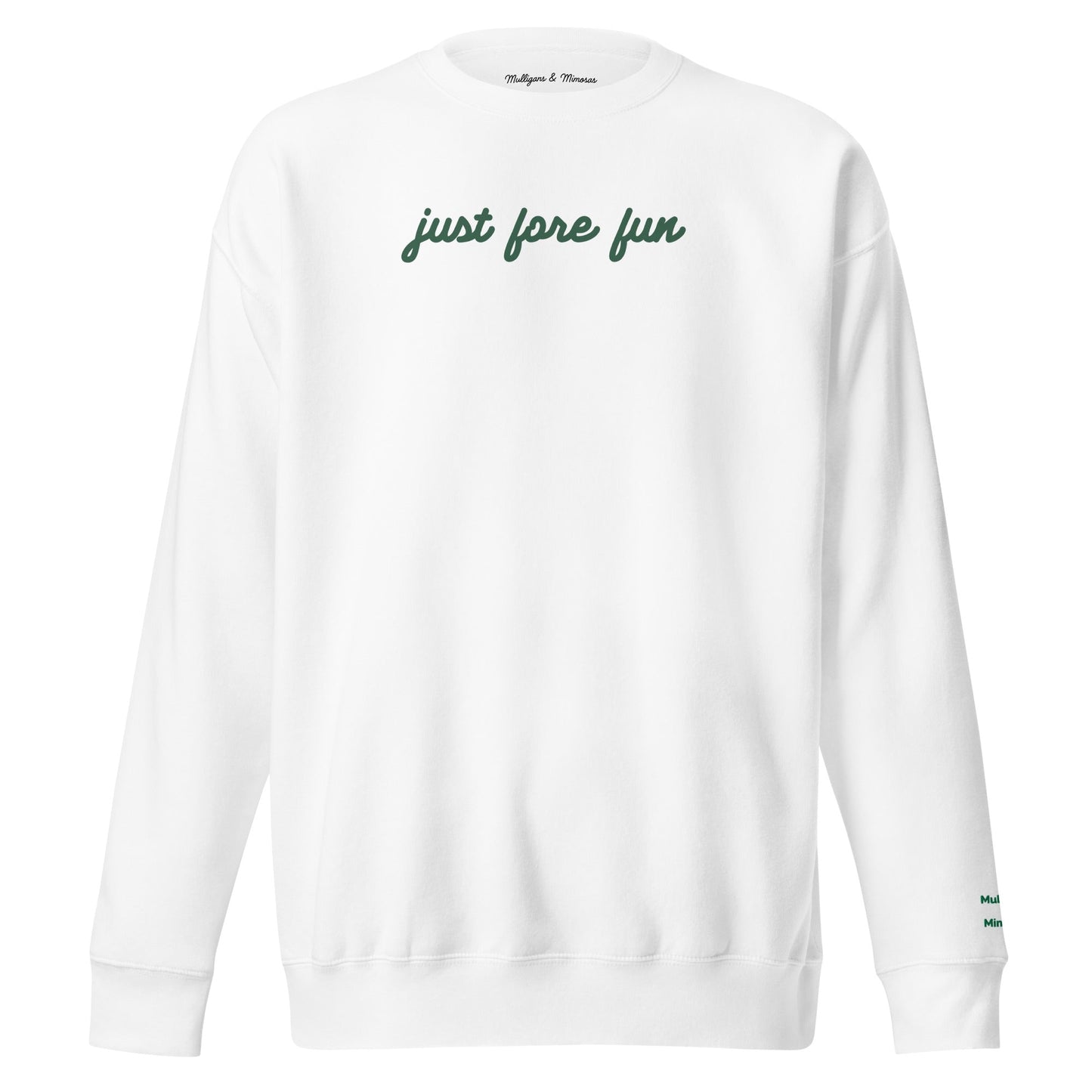Just Fore Fun – Embroidered Golf Sweatshirt - White S - Club Rehab