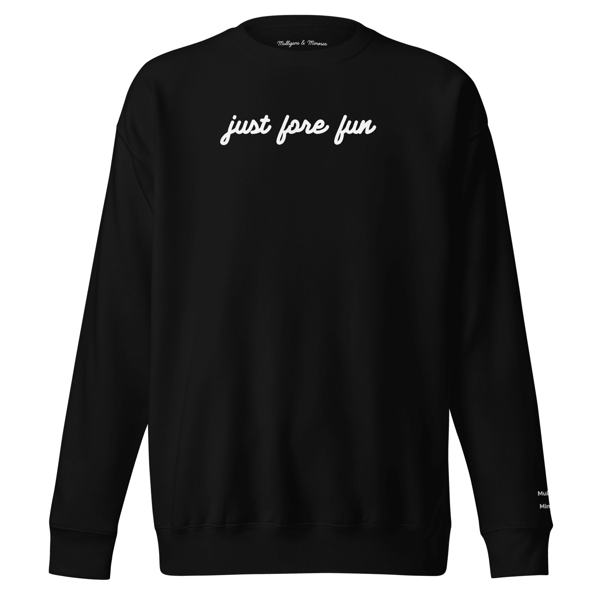 Just Fore Fun – Embroidered Golf Sweatshirt - Black S - Club Rehab