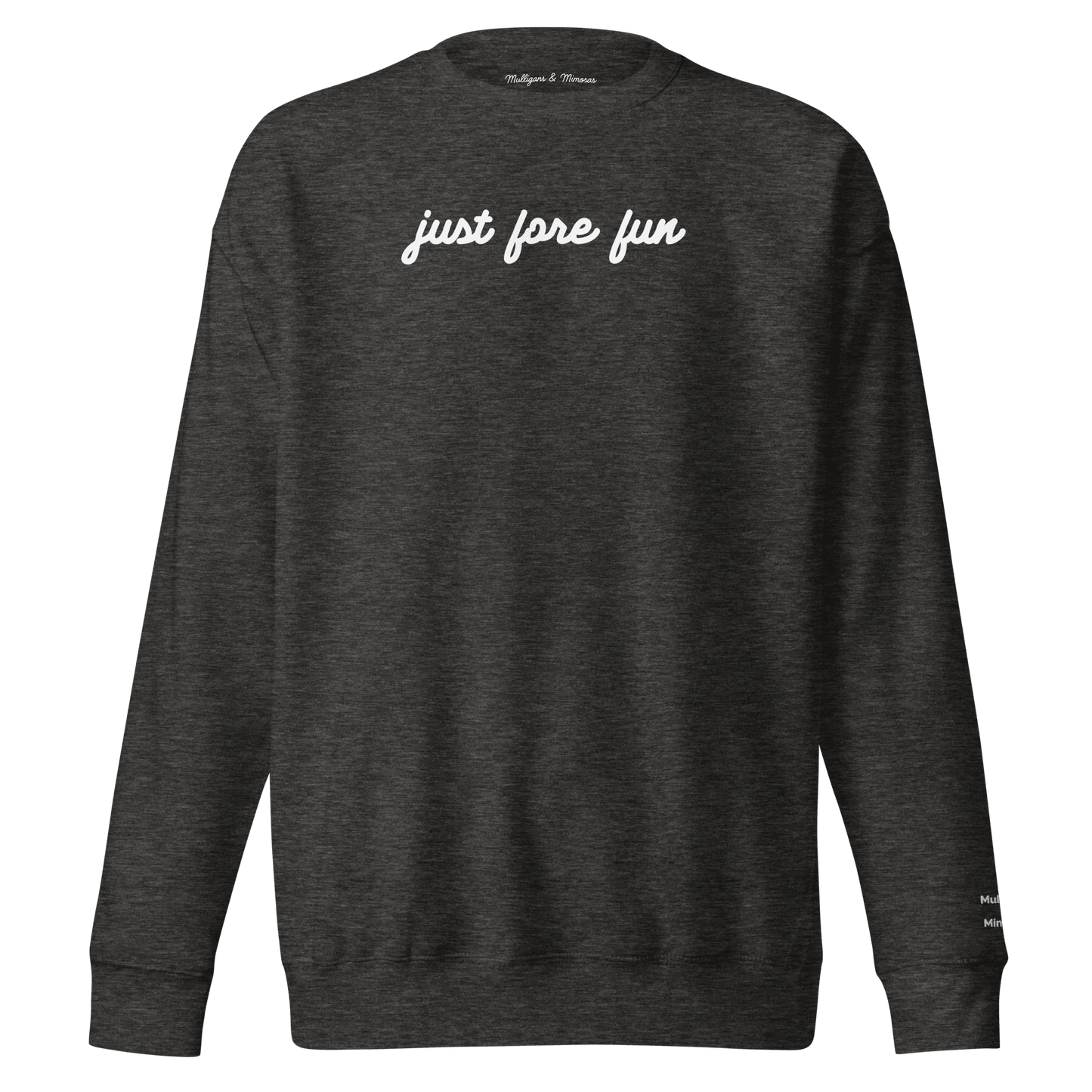 Just Fore Fun – Embroidered Golf Sweatshirt - Charcoal Heather S - Club Rehab
