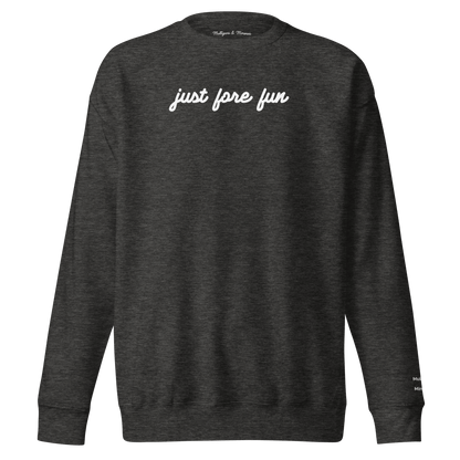 Just Fore Fun – Embroidered Golf Sweatshirt - Charcoal Heather S - Club Rehab
