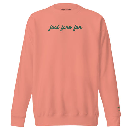 Just Fore Fun – Embroidered Golf Sweatshirt - Dusty Rose S - Club Rehab