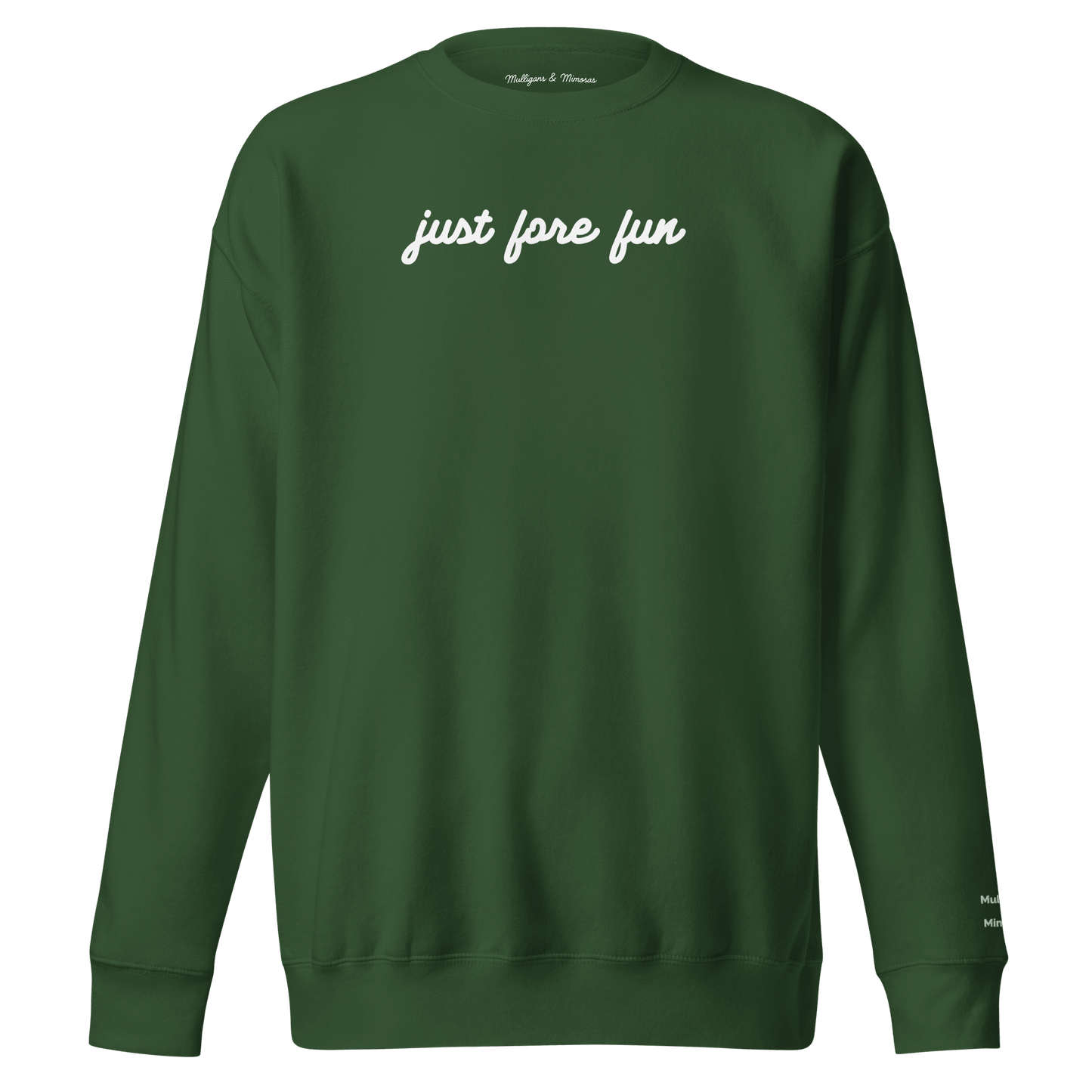 Just Fore Fun – Embroidered Golf Sweatshirt - Forest Green S - Club Rehab