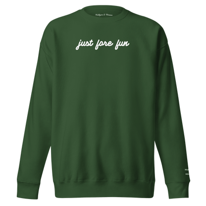 Just Fore Fun – Embroidered Golf Sweatshirt - Forest Green S - Club Rehab
