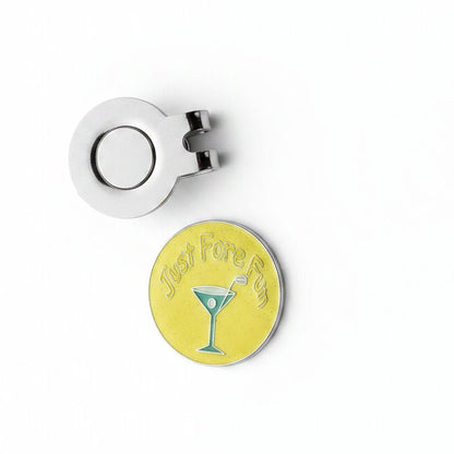 Just Fore Fun Golf Ball Marker - Yellow - Club Rehab