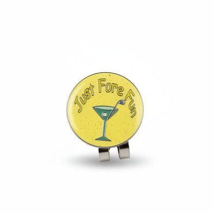 Just Fore Fun Golf Ball Marker - Yellow - Club Rehab