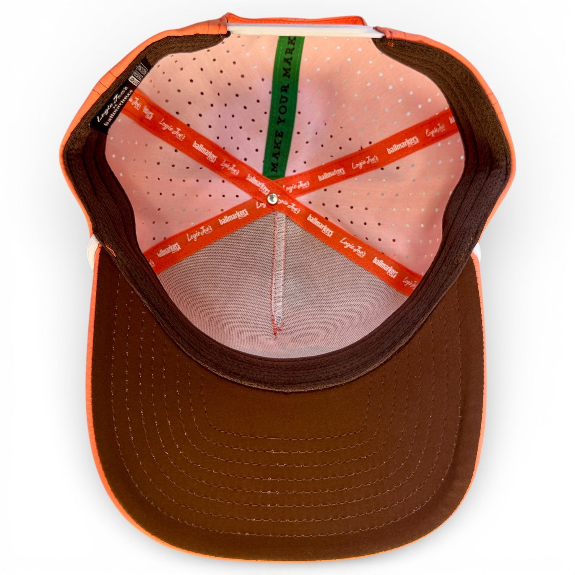 Just Peachy Golf Hat | Snapback Cap | Built-in Magnetic Ball Marker Holder + Marker Included | Adjustable Peach - Club Rehab