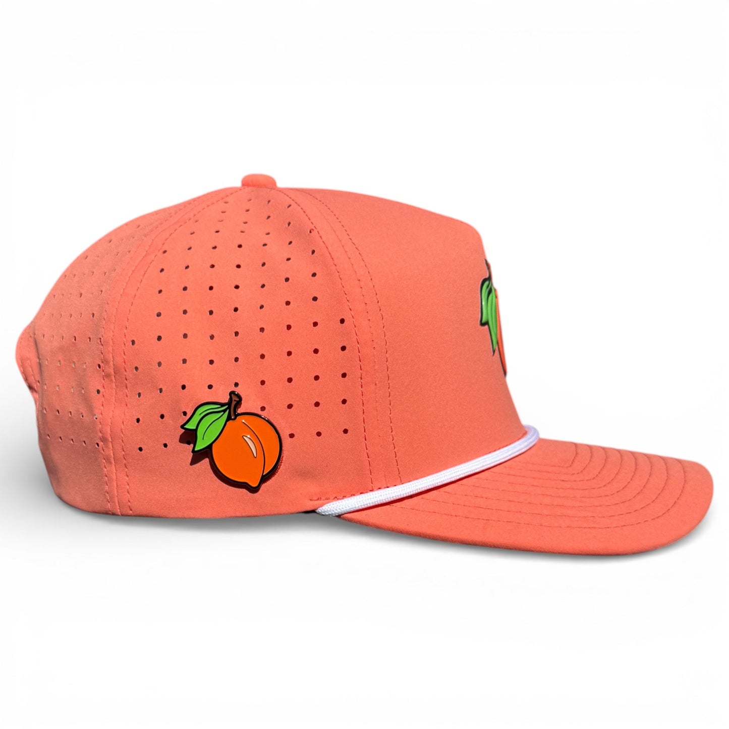 Just Peachy Golf Hat | Snapback Cap | Built-in Magnetic Ball Marker Holder + Marker Included | Adjustable Peach - Club Rehab
