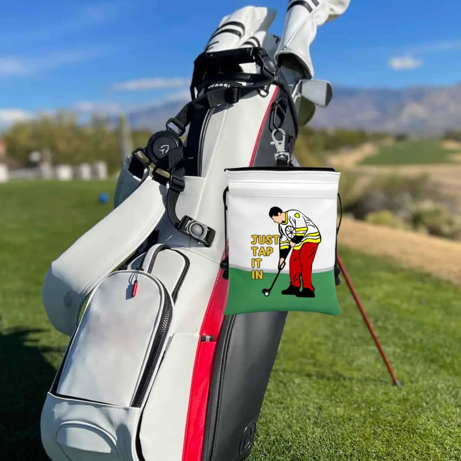 “Just Tap It In” Valuables Pouch – Happy - Inspired Golf Bag Essential - Club Rehab