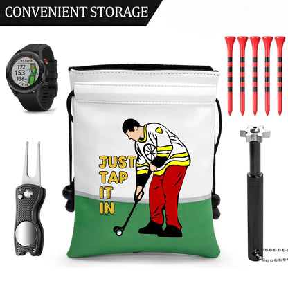 “Just Tap It In” Valuables Pouch – Happy - Inspired Golf Bag Essential - Club Rehab