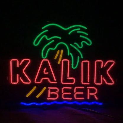 Kalik Beer Coconut Palm Tree Neon Signs Light - Red - Club Rehab