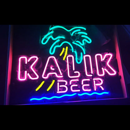 Kalik Beer Coconut Palm Tree Neon Signs Light - Pink - Club Rehab