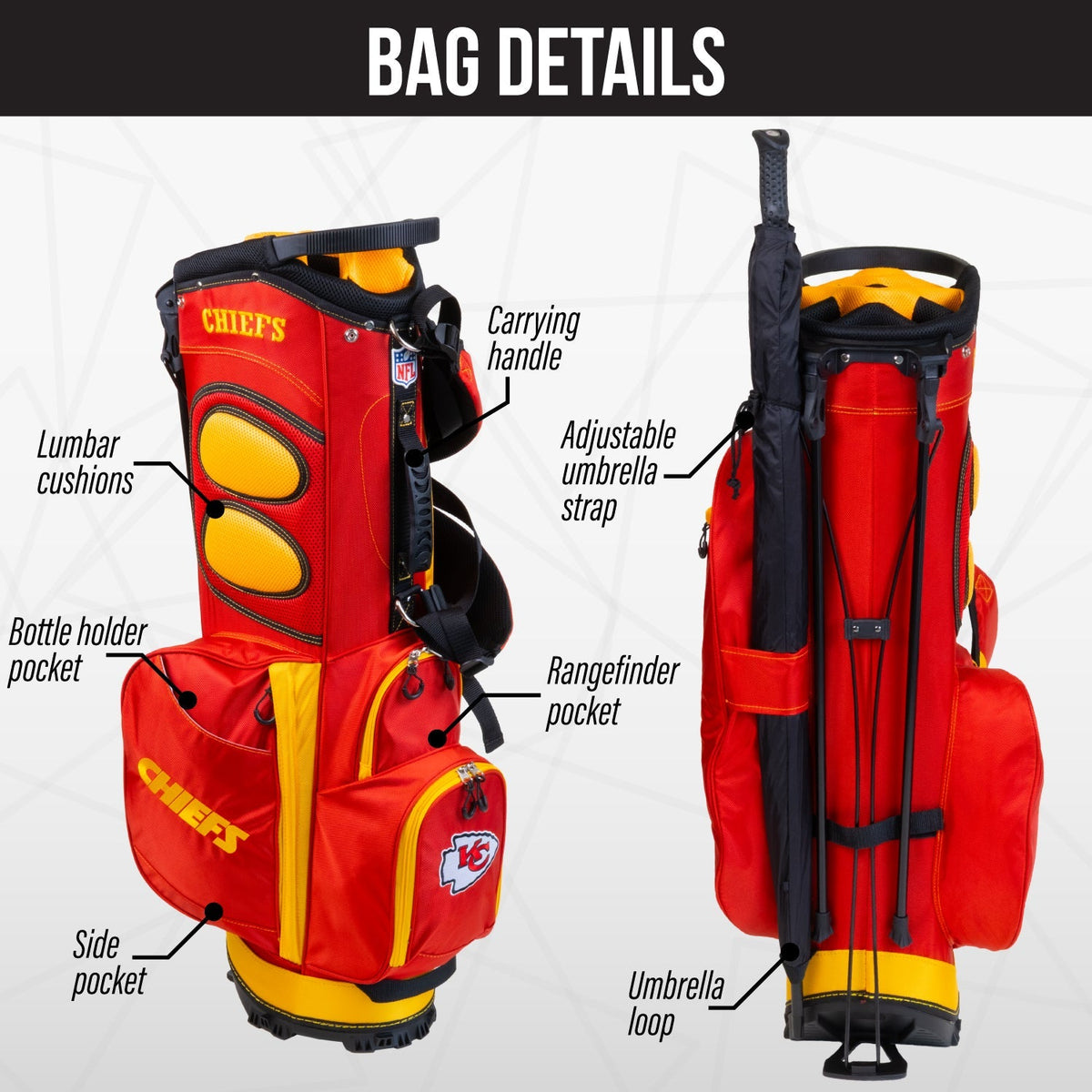Kansas City Chiefs Fairway Stand Bag - Image 2 - Club Rehab