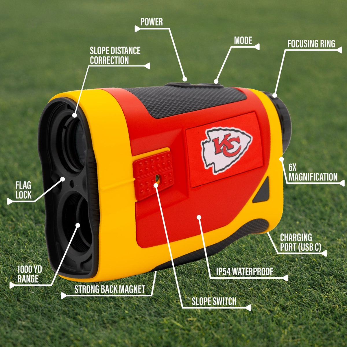 Kansas City Chiefs Foresight golf rangefinder by Team Golf, view 6