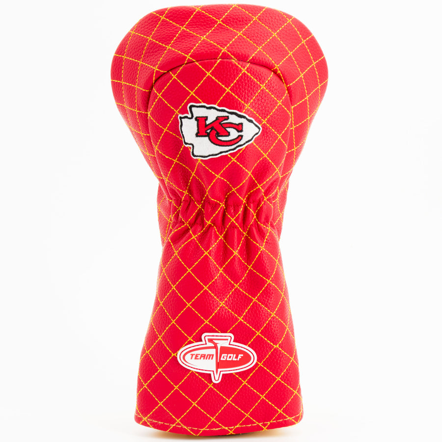 Kansas City Chiefs solid quilted driver cover, back view