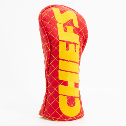 Kansas City Chiefs Solid Fairway quilted headcover, angled view
