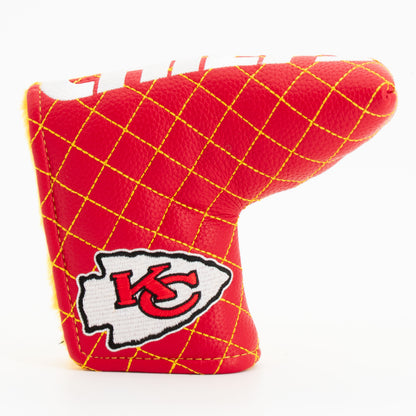 Kansas City Chiefs Split Blade Putter quilted headcover, front view