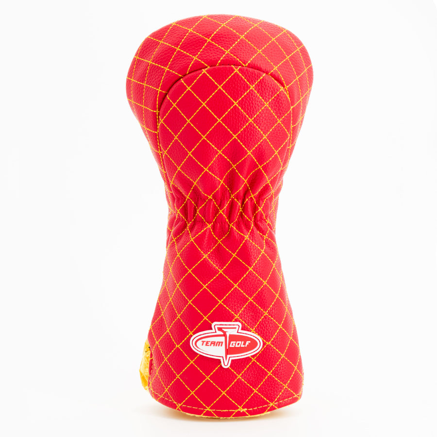 Kansas City Chiefs split quilted driver cover, back view