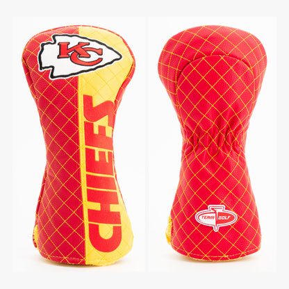 Kansas City Chiefs Split Quilted Driver Headcover, front and back views