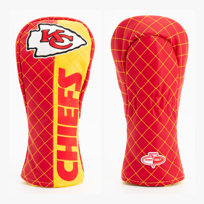 Kansas City Chiefs Split Quilted Fairway Headcover, front and back views