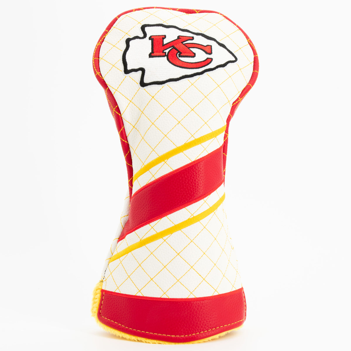 Kansas City Chiefs Striped Driver quilted headcover, front view