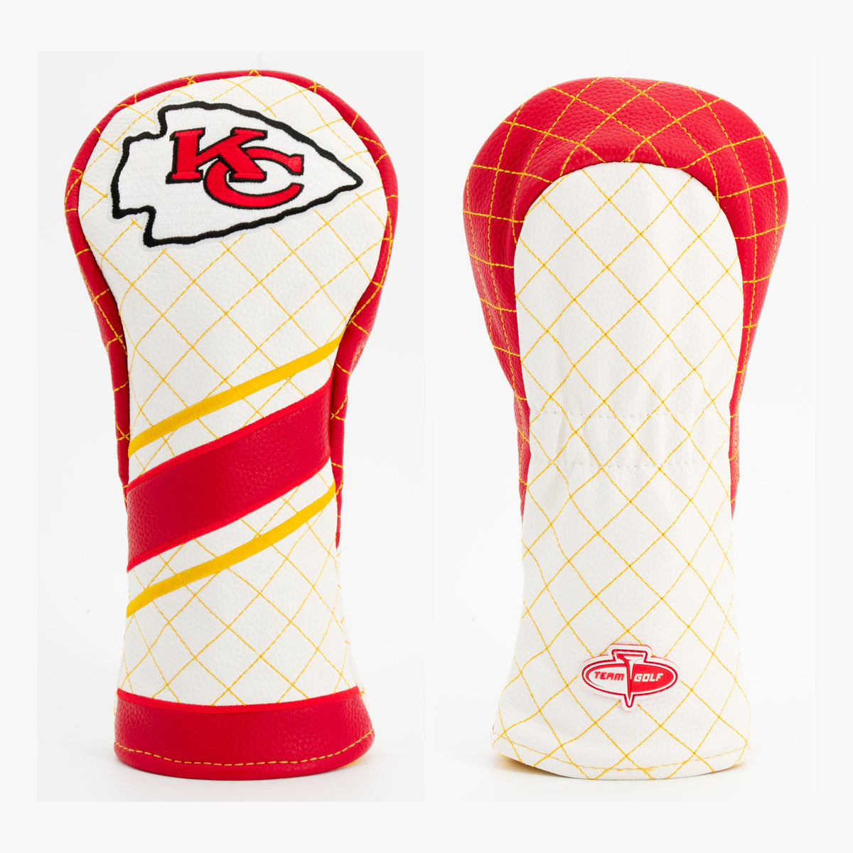 Kansas City Chiefs Striped Quilted Fairway Headcover, front and back views