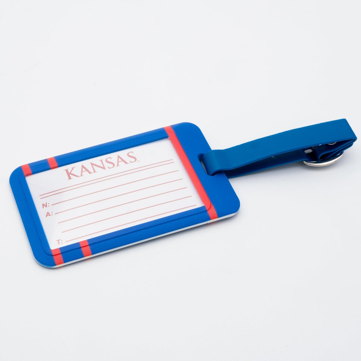 Kansas Jayhawks plastic golf bag tag by Team Golf, product photo 2