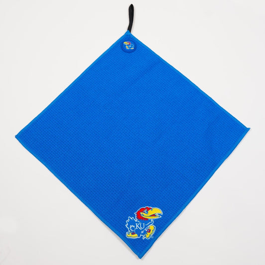 Kansas Jayhawks NCAA Magnetic Embroidered Golf Towel – 15" x 15" - Club Rehab