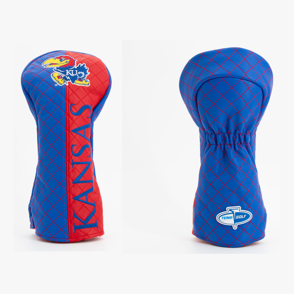 Kansas Jayhawks Split Quilted Driver Headcover, front and back views