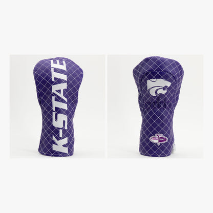 Kansas State Wildcats Solid Quilted Driver Headcover, front and back views
