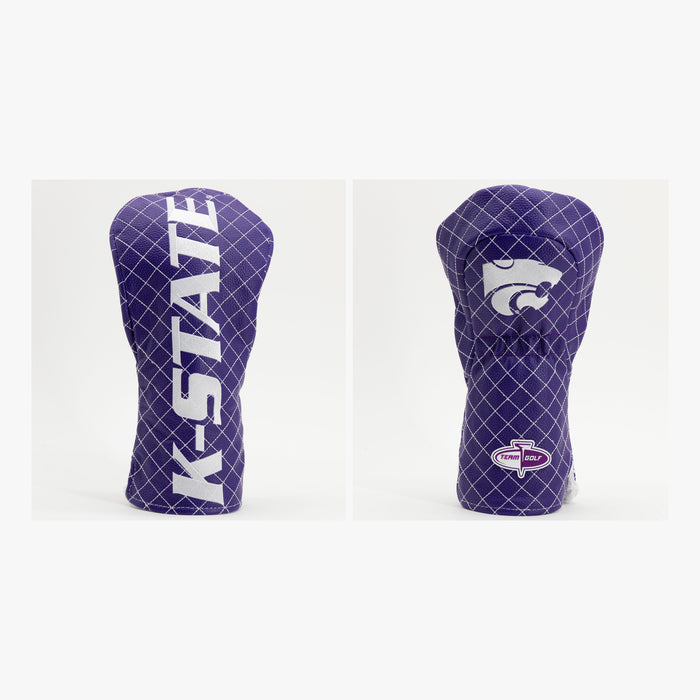 Kansas State Wildcats Solid Quilted Driver Headcover, front and back views