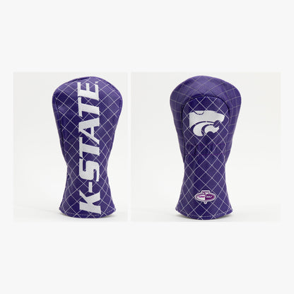 Kansas State Wildcats Solid Quilted Fairway Headcover, front and back views