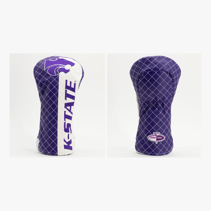 Kansas State Wildcats Split Quilted Driver Headcover, front and back views