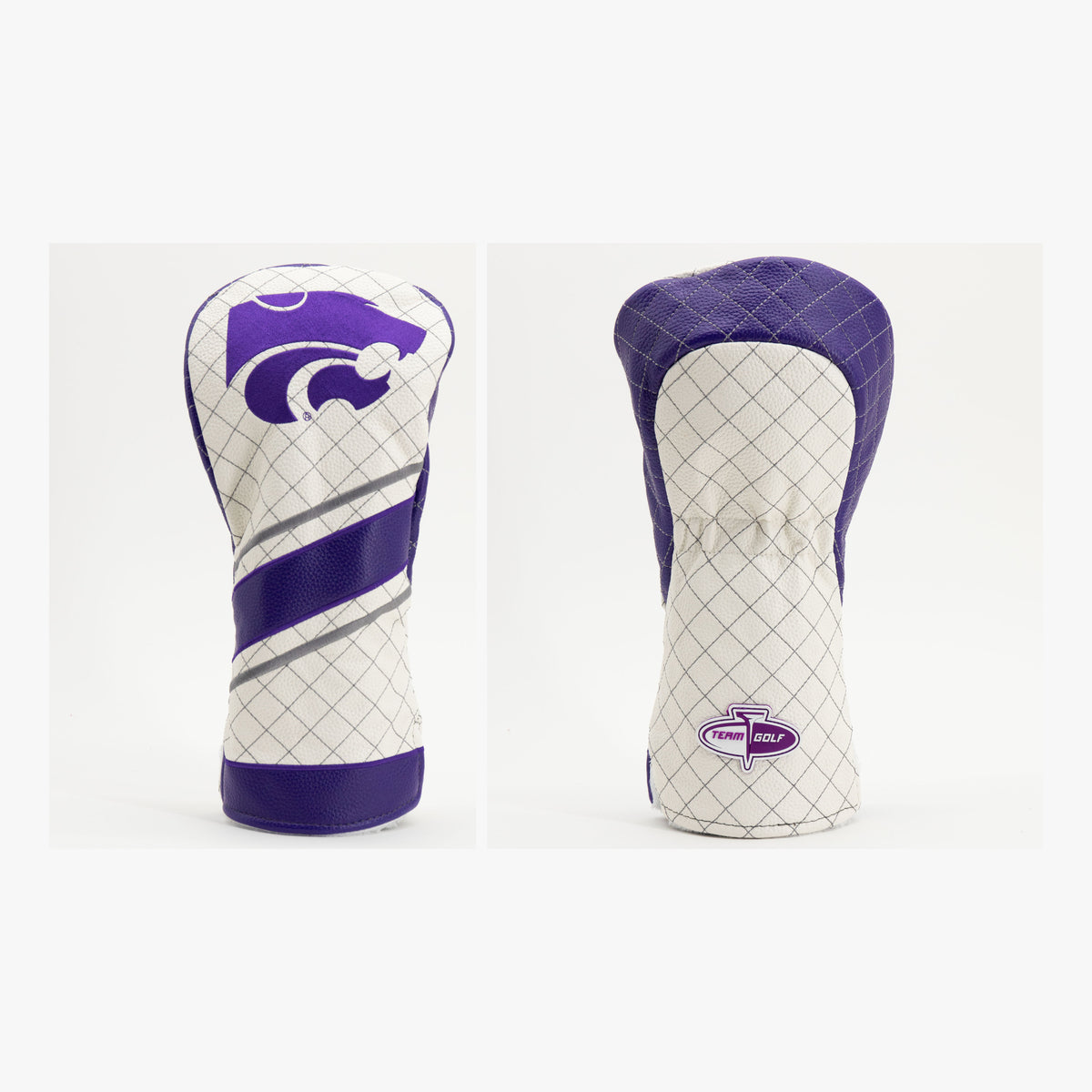 Kansas State Wildcats Striped Quilted Driver Headcover, front and back views