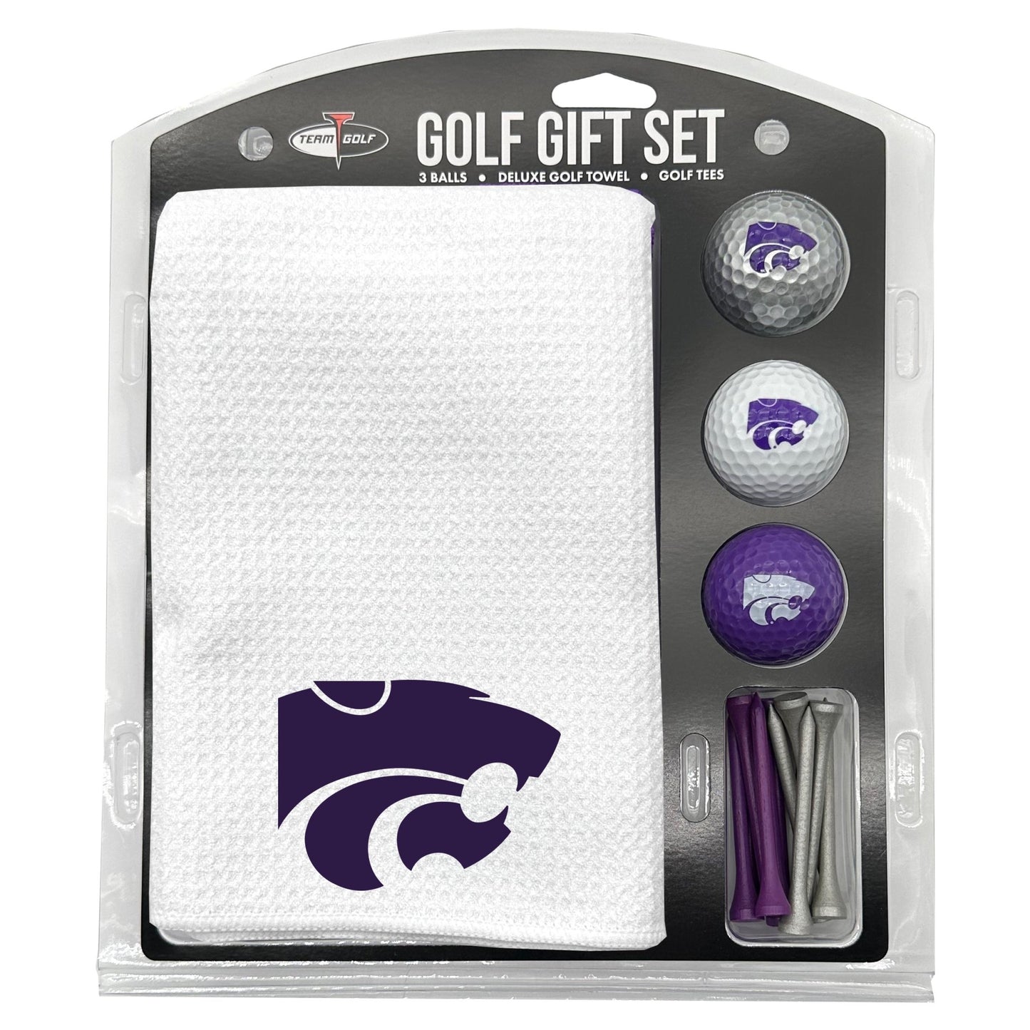 Kansas State Wildcats White Microfiber Towel Golf Gift Set - Club Rehab