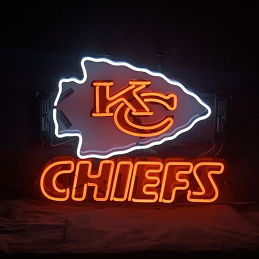 KC Chiefs Logo with Acrylic Logo Neon Sign Light - Club Rehab