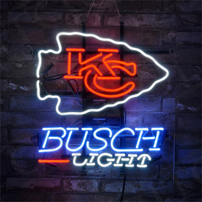 KC Kansas City Chiefs Busch Light Neon Signs - Club Rehab