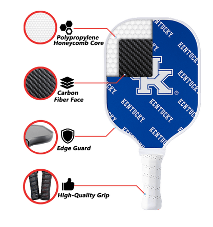 Kentucky Wildcats Pickleball Paddle | Carbon Fiber Face | 12mm Core - Club Rehab