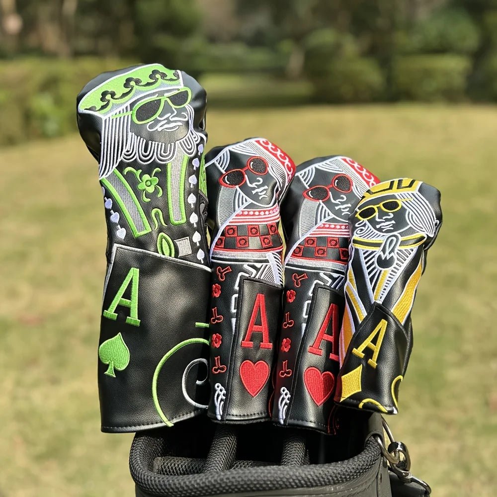 King of Swagger Golf Headcovers - 4PCs Set (D - F - F - H) Neon/Black - Club Rehab
