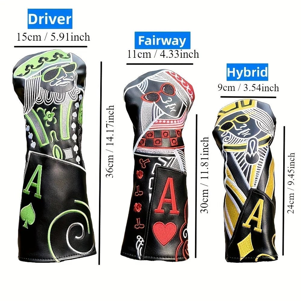 King of Swagger Golf Headcovers - 4PCs Set (D - F - F - H) Neon/White - Club Rehab