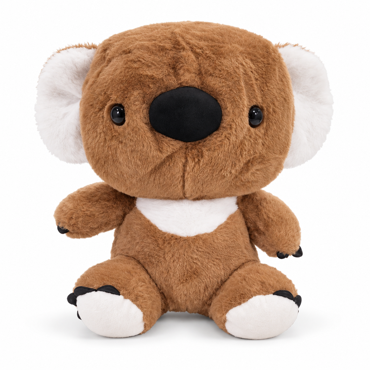 Brown plush koala driver headcover front view with white ears and black nose