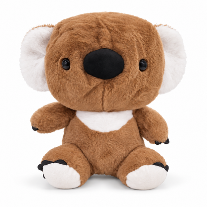 Brown plush koala driver headcover front view with white ears and black nose