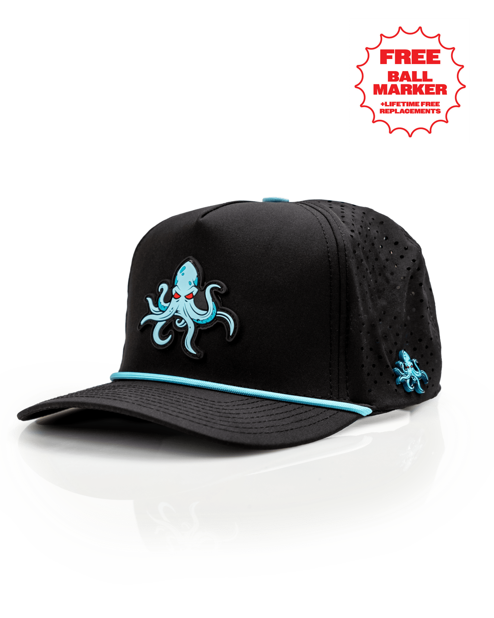 Kraken Black - Perforated Rope Hat - Club Rehab