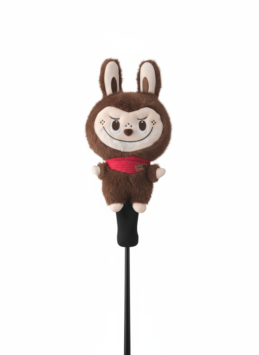 Labubu Golf Club Headcover - Brown - Club Rehab