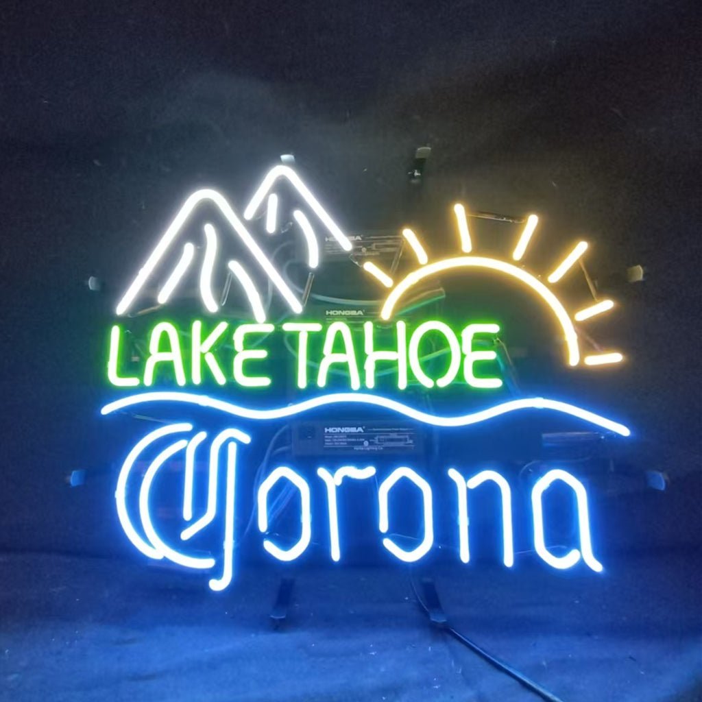 Lake Tahoe Corona Extra Sunrise Mountain Neon Signs Light - 19"x15" - Club Rehab