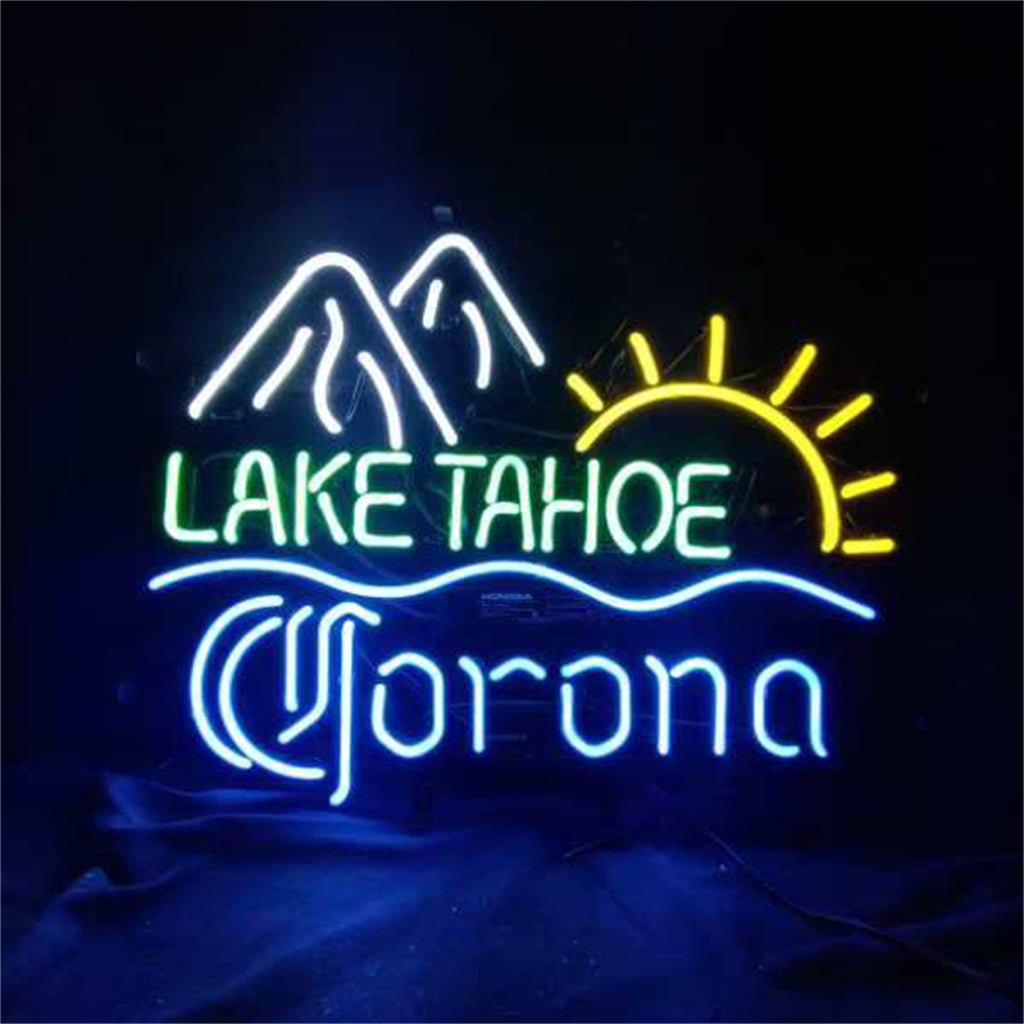 Lake Tahoe Corona Extra Sunrise Mountain Neon Signs Light - 19"x15" - Club Rehab