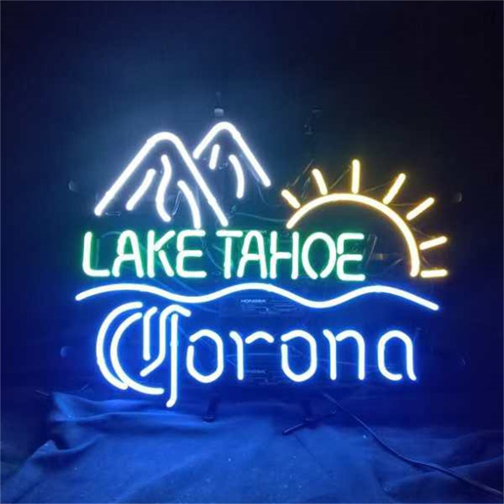 Lake Tahoe Corona Extra Sunrise Mountain Neon Signs Light - 19"x15" - Club Rehab