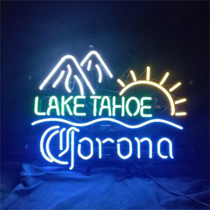 Lake Tahoe Corona Extra Sunrise Mountain Neon Signs Light - 19"x15" - Club Rehab