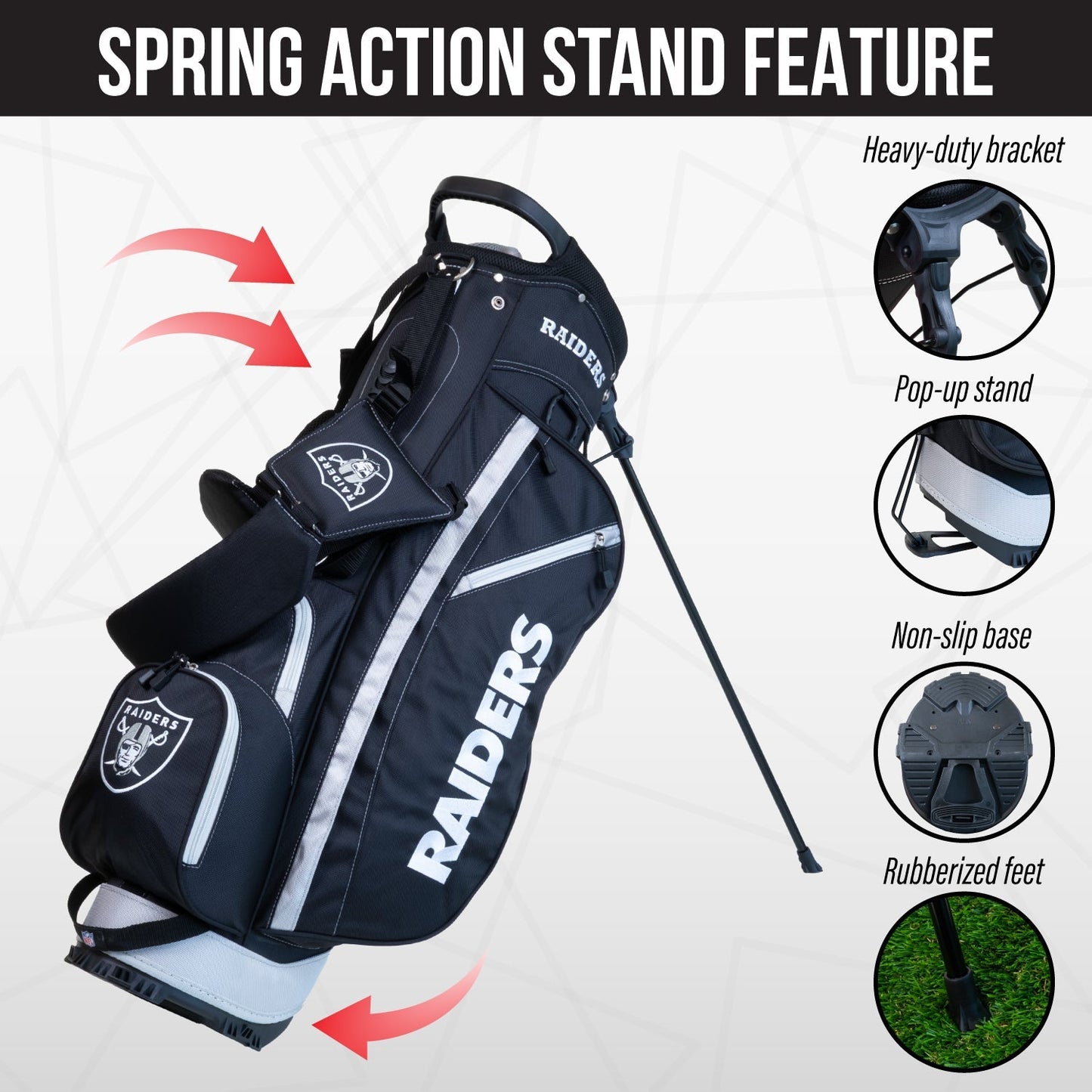 Las Vegas Raiders Fairway Stand Bag - Image 5 - Club Rehab