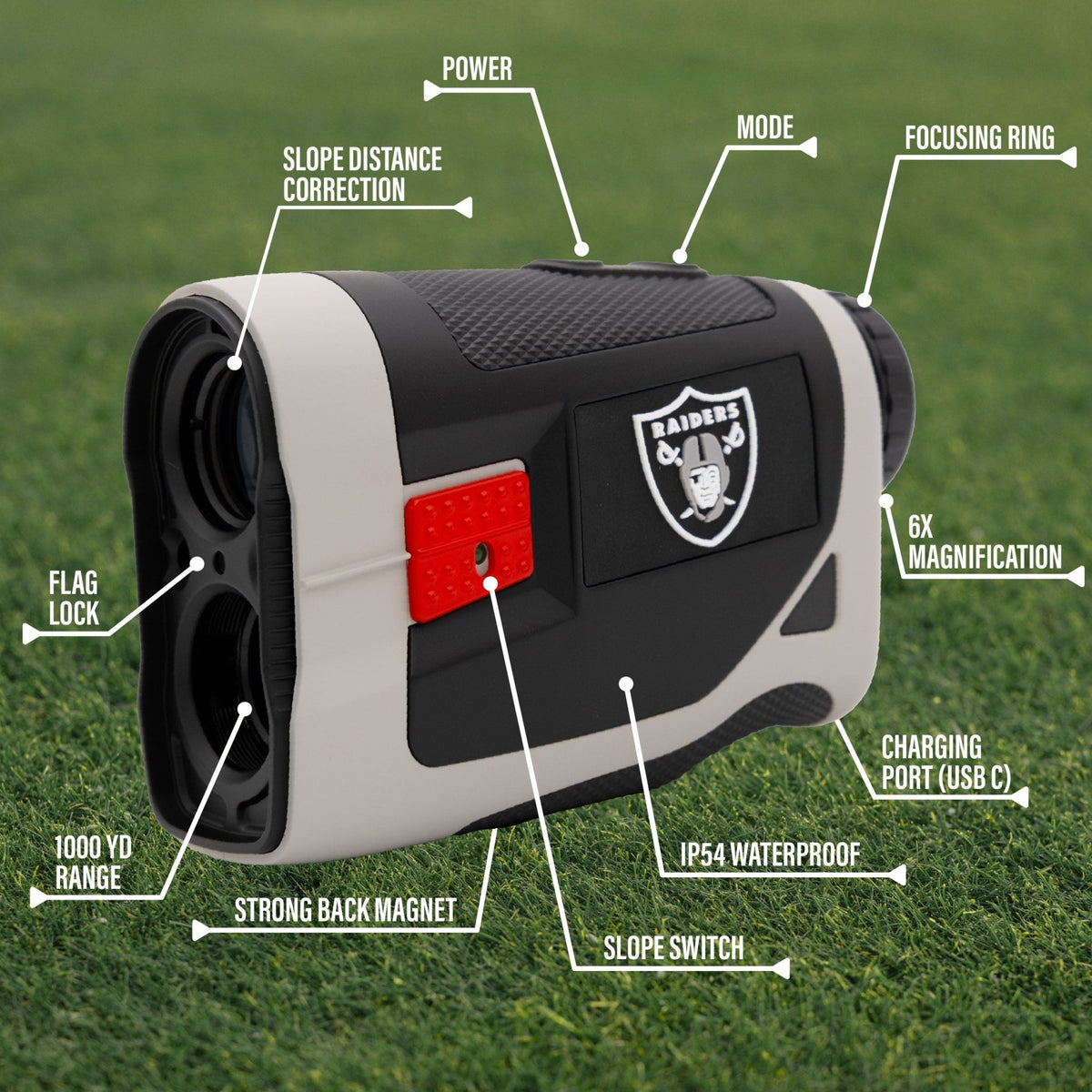 Las Vegas Raiders Foresight golf rangefinder by Team Golf, view 6