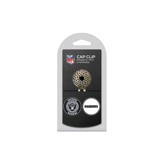 LAS VEGAS RAIDERS hat clip with two golf ball markers